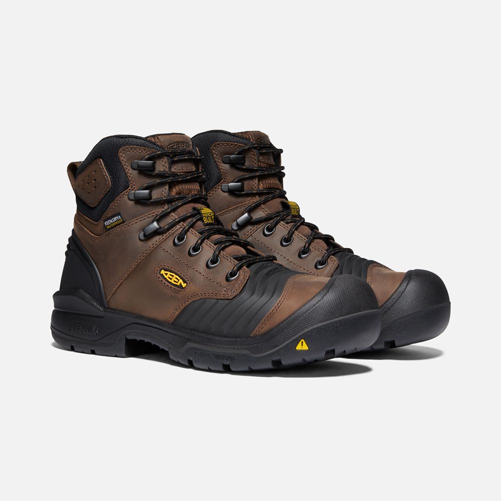Keen Trekking Bot Erkek Kahverengi/Siyah - Portland 6\" Waterproof (Carbon-Fiber Toe) - Türkiye ODKT7